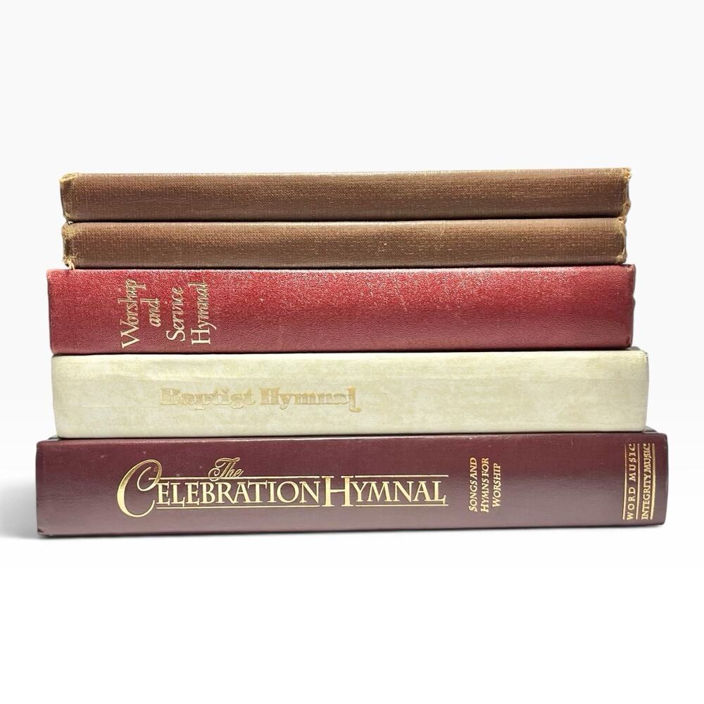 Vintage Set of 5 Hardback Christian Church Hymnal Gospel Songbooks